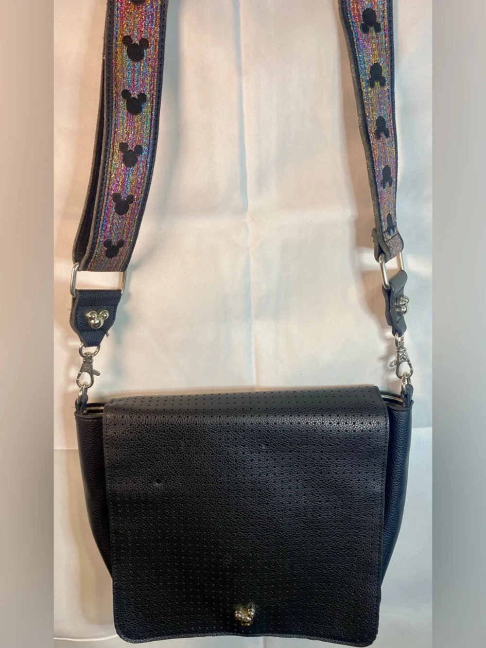 Disney Mickey Mouse Icon Square‎ Flair Crossbody Bag